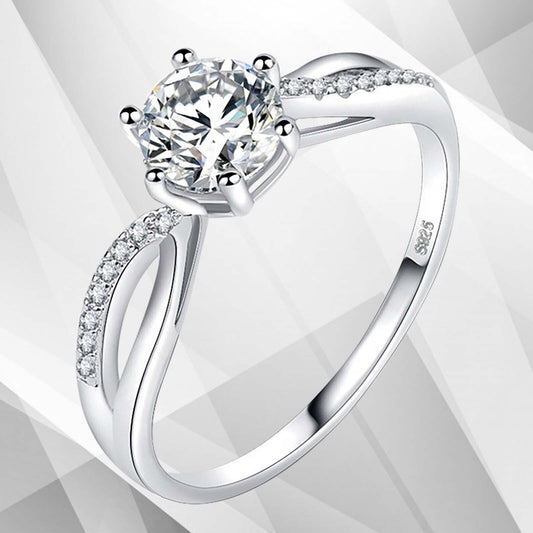 2.0Ct Round-Cut CZ Diamond Solitaire Bridal Engagement Ring 18Ct White Gold Over