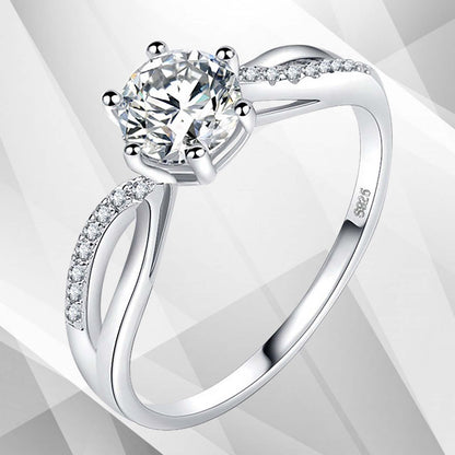 2.0Ct Round-Cut CZ Diamond Solitaire Bridal Engagement Ring 18Ct White Gold Over
