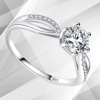 2.0Ct Round-Cut CZ Diamond Solitaire Bridal Engagement Ring 18Ct White Gold Over