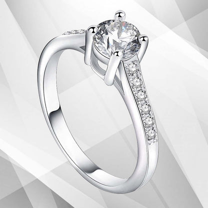2.0Ct Round-Cut CZ Diamond Solitaire Girls Engagement Ring 18Ct White Gold Over