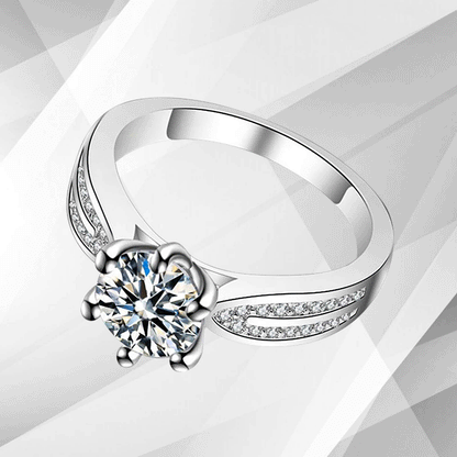 2.88Ct Round-Cut CZ Diamond Solitaire Bridal Engagement Ring 18K White Gold Over