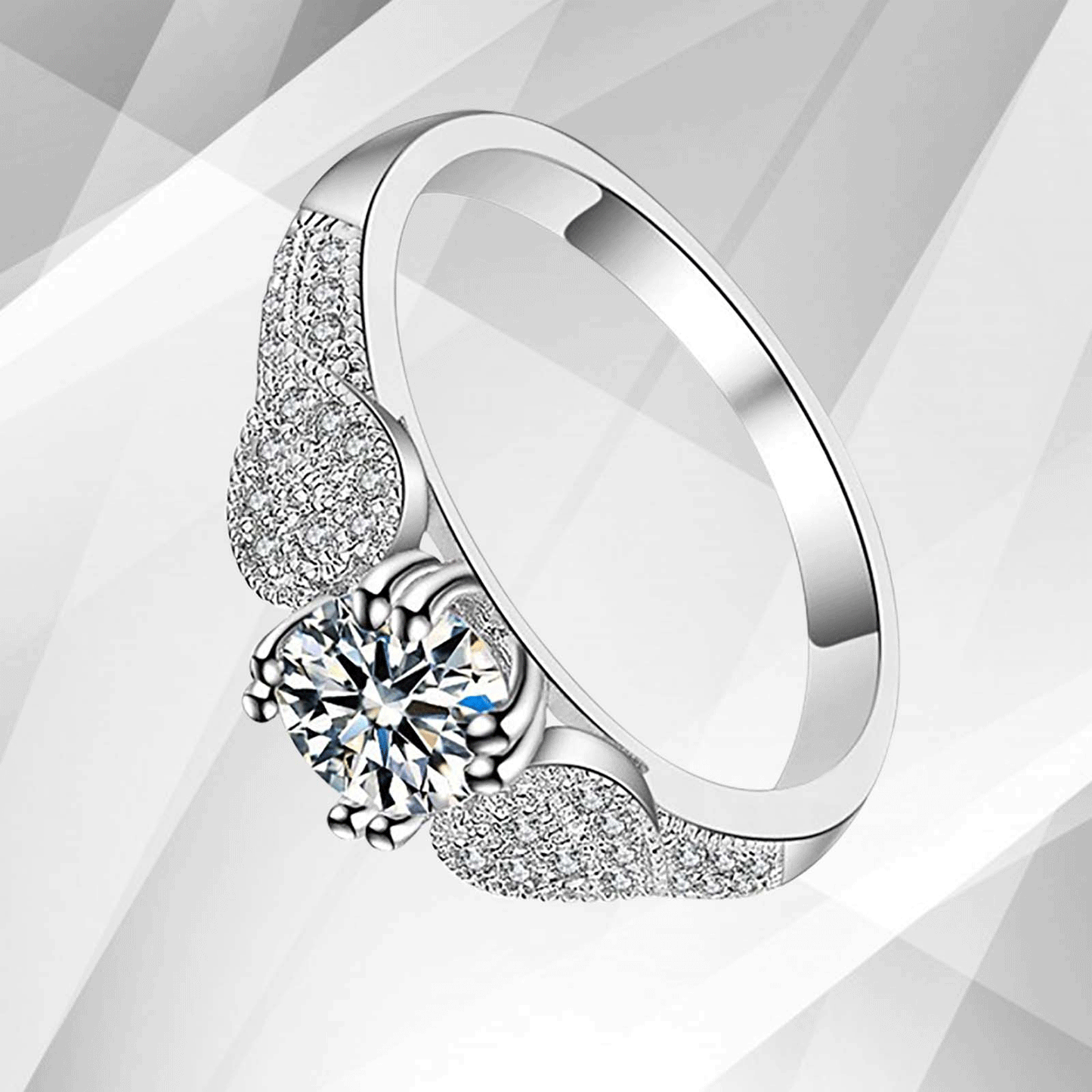 2.0Ct Round-Cut Diamond Solitaire Bridal Engagement Ring 18Ct White Gold Over