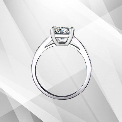 3.2Ct Princess-Cut Diamond Solitaire Bridal Engagement Ring 18Ct White Gold Over