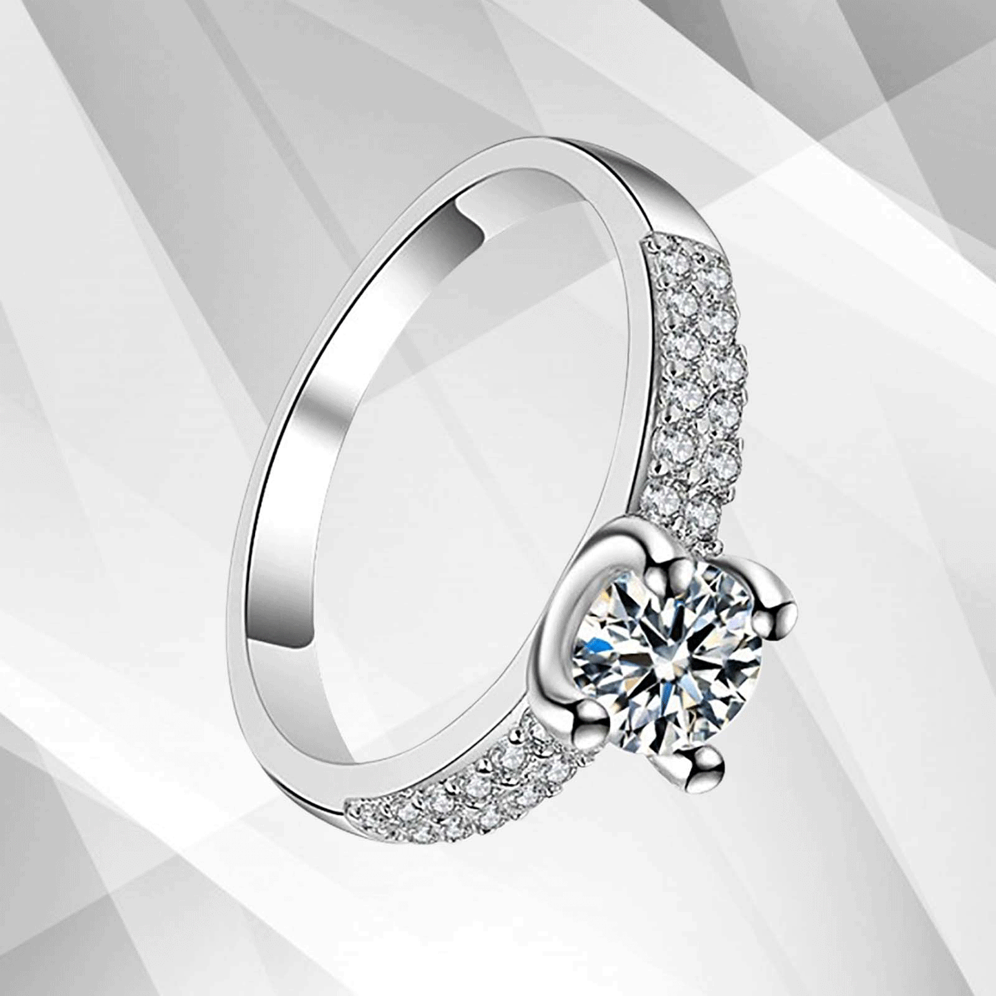 2.50Ct Round Cut Diamond Solitaire Bridal Engagement Ring 18Ct White Gold Over