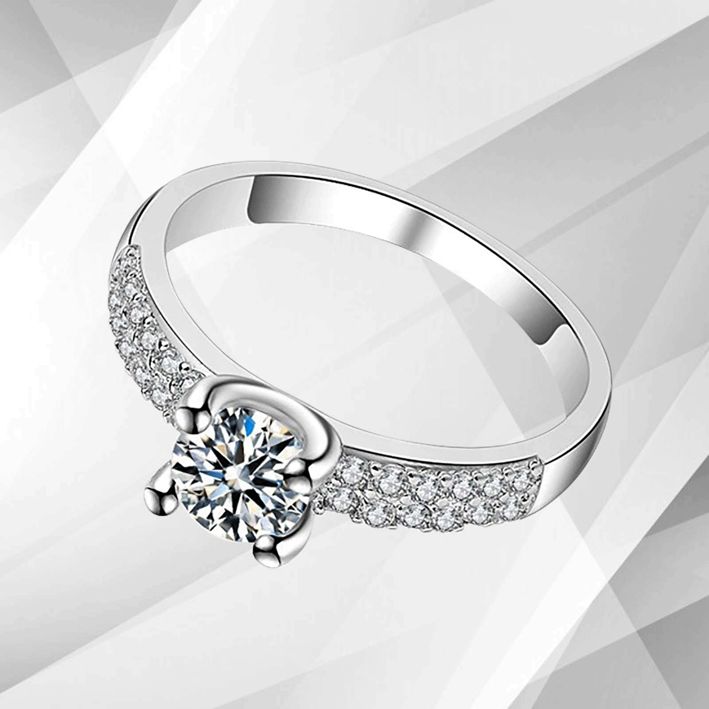 2.50Ct Round Cut Diamond Solitaire Bridal Engagement Ring 18Ct White Gold Over