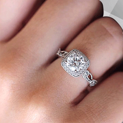 2.88Ct Large CZ Diamond Cushion Halo Bridal Engagement Ring 18Ct White Gold Over