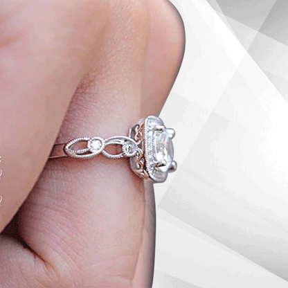 2.88Ct Large CZ Diamond Cushion Halo Bridal Engagement Ring 18Ct White Gold Over