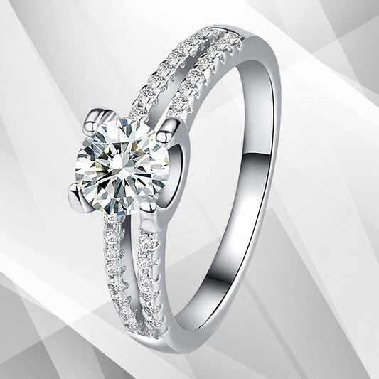 2.0Ct Round-Cut CZ Diamond Solitaire Bridal Engagement Ring 18Ct White Gold Over