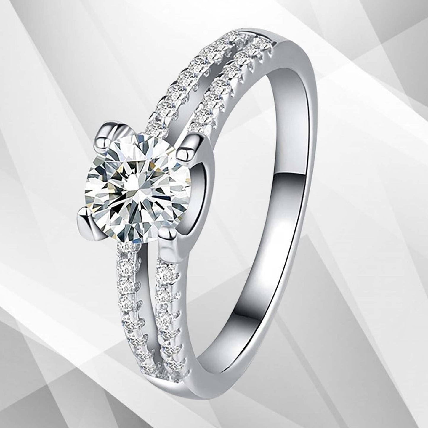 2.0Ct Round-Cut CZ Diamond Solitaire Bridal Engagement Ring 18Ct White Gold Over