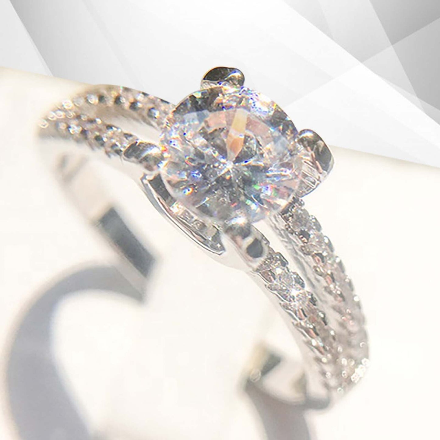 2.0Ct Round-Cut CZ Diamond Solitaire Bridal Engagement Ring 18Ct White Gold Over