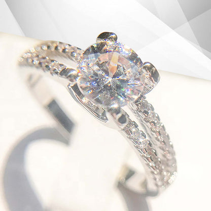 2.0Ct Round-Cut CZ Diamond Solitaire Bridal Engagement Ring 18Ct White Gold Over