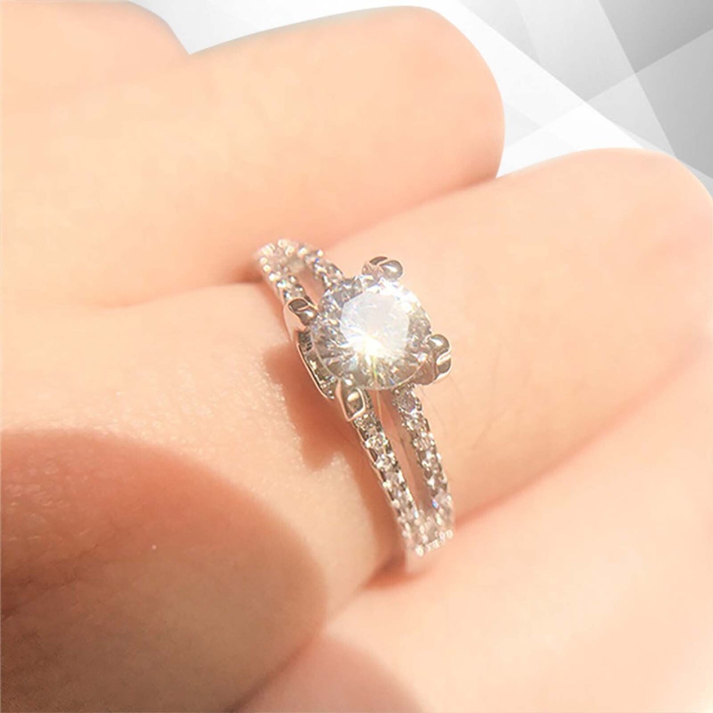 2.0Ct Round-Cut CZ Diamond Solitaire Bridal Engagement Ring 18Ct White Gold Over
