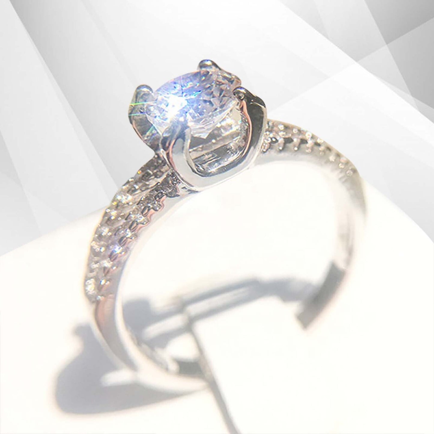 2.0Ct Round-Cut CZ Diamond Solitaire Bridal Engagement Ring 18Ct White Gold Over