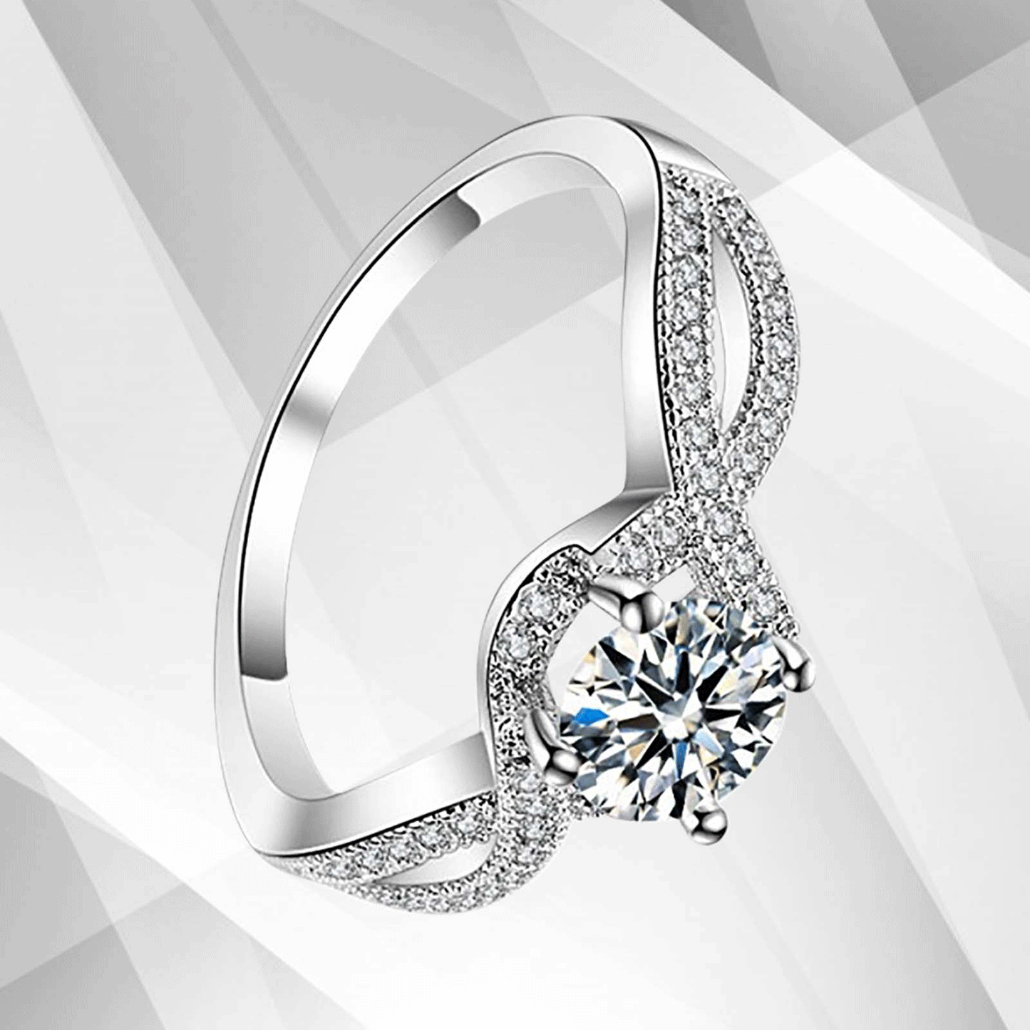 2.0Ct Round-Cut CZ Diamond Solitaire Bridal Engagement Ring 18Ct White Gold Over