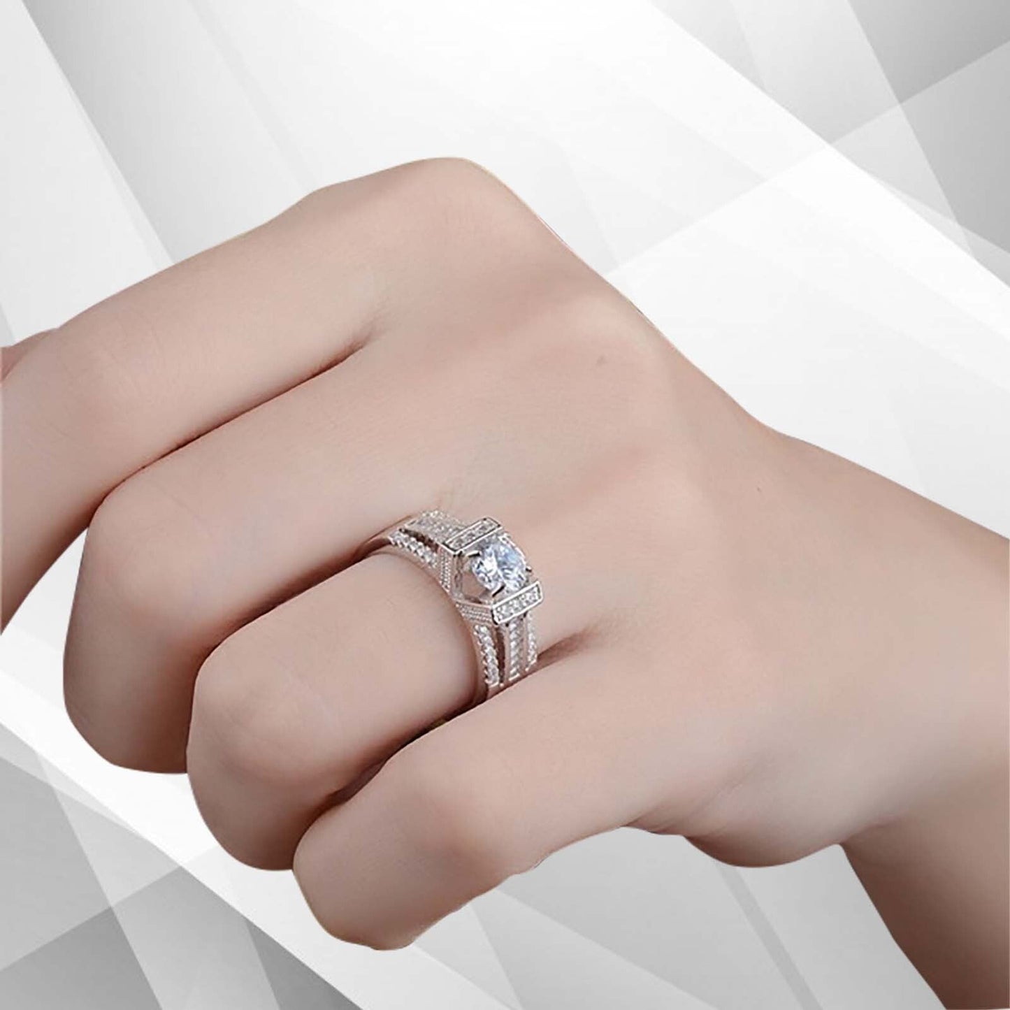 2.0Ct Round-Cut CZ Diamond Solitaire Bridal Engagement Ring 18Ct White Gold Over