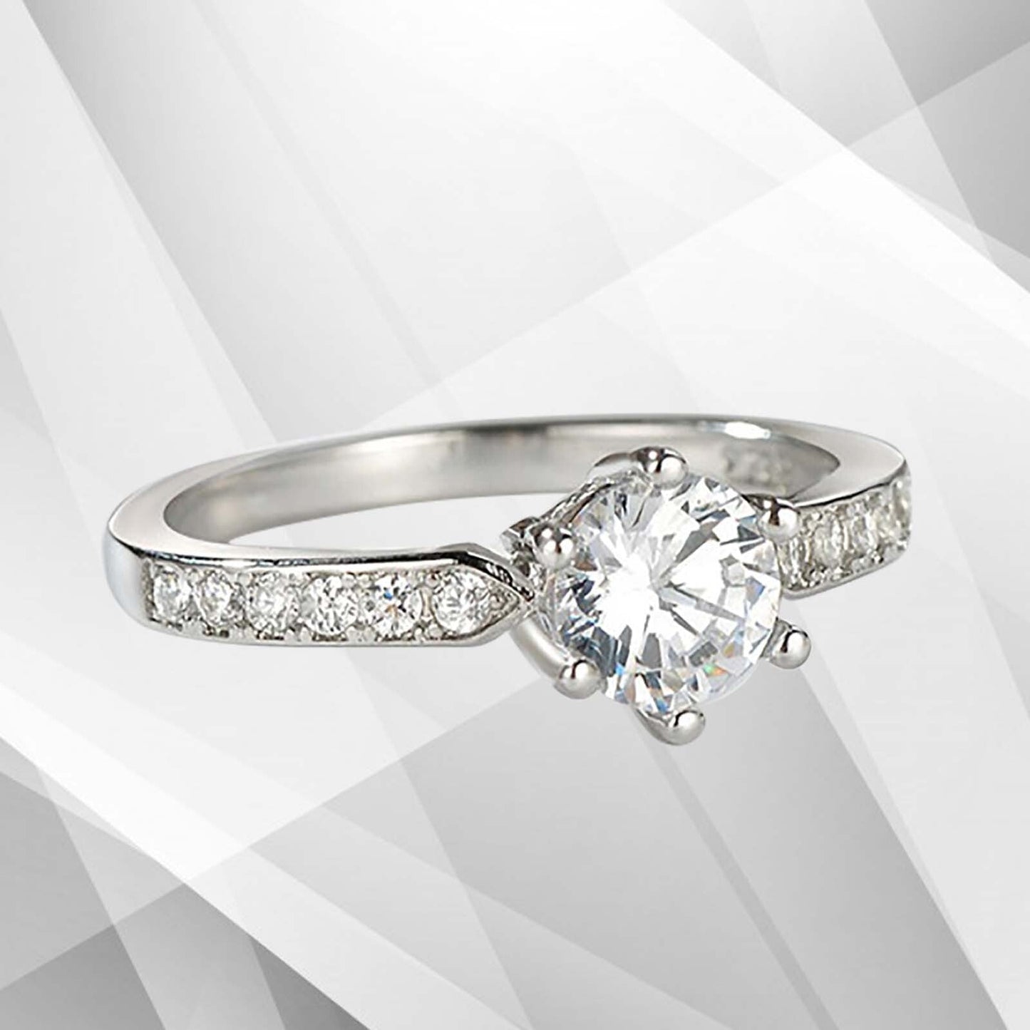 2.0Ct Round-Cut Diamond Solitaire Bridal Engagement Ring 18Ct White Gold Over