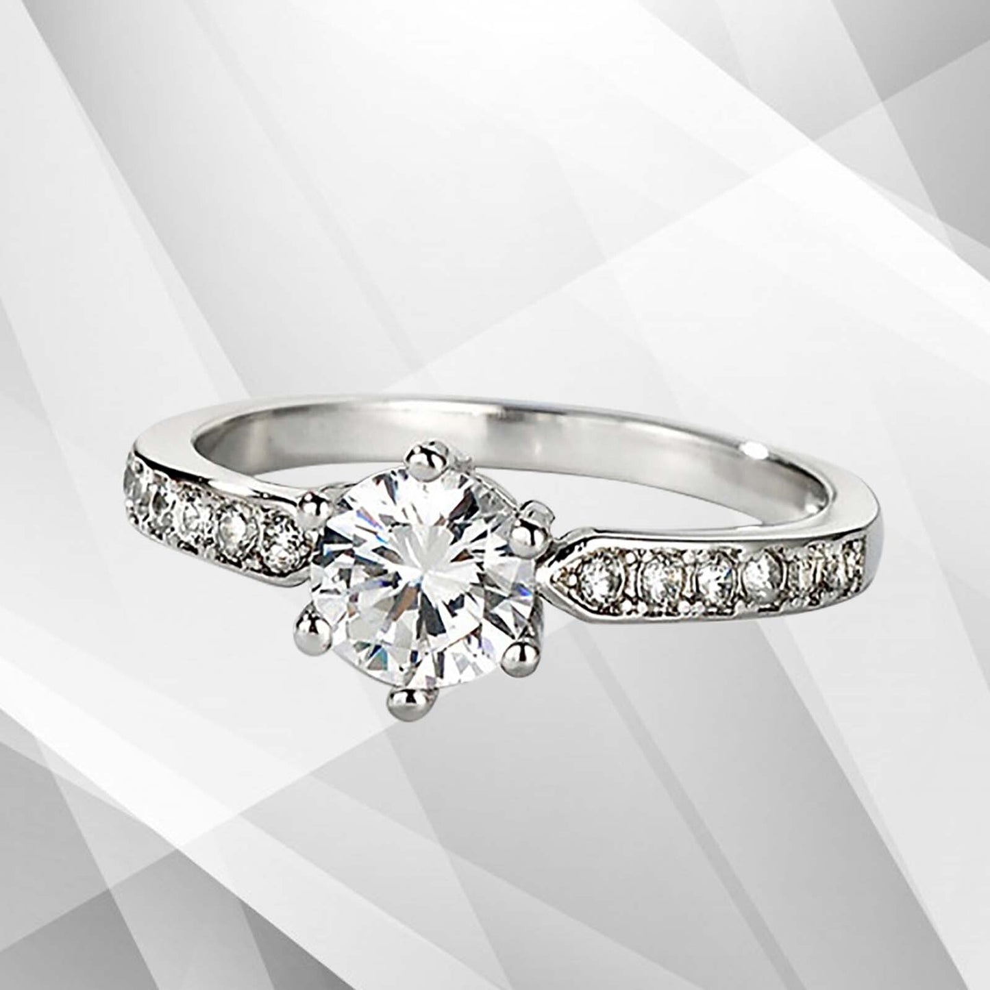 2.0Ct Round-Cut Diamond Solitaire Bridal Engagement Ring 18Ct White Gold Over