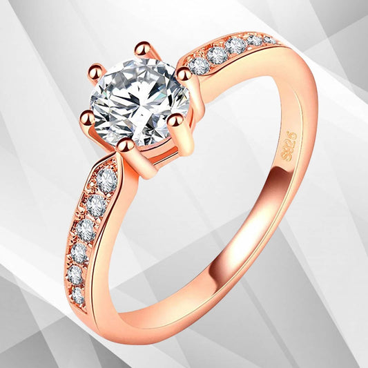 2.0Ct Round-Cut CZ Diamond Solitaire Bridal Engagement Ring 18Ct Rose Gold Over