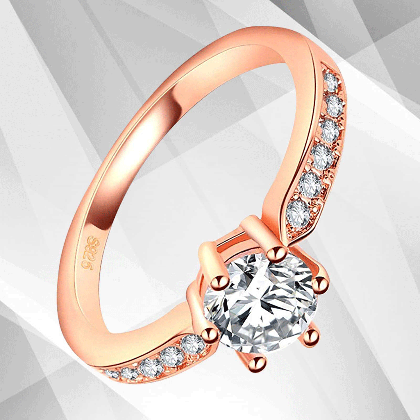 2.0Ct Round-Cut CZ Diamond Solitaire Bridal Engagement Ring 18Ct Rose Gold Over