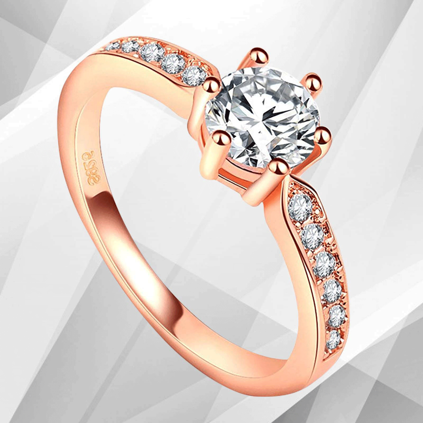 2.0Ct Round-Cut CZ Diamond Solitaire Bridal Engagement Ring 18Ct Rose Gold Over
