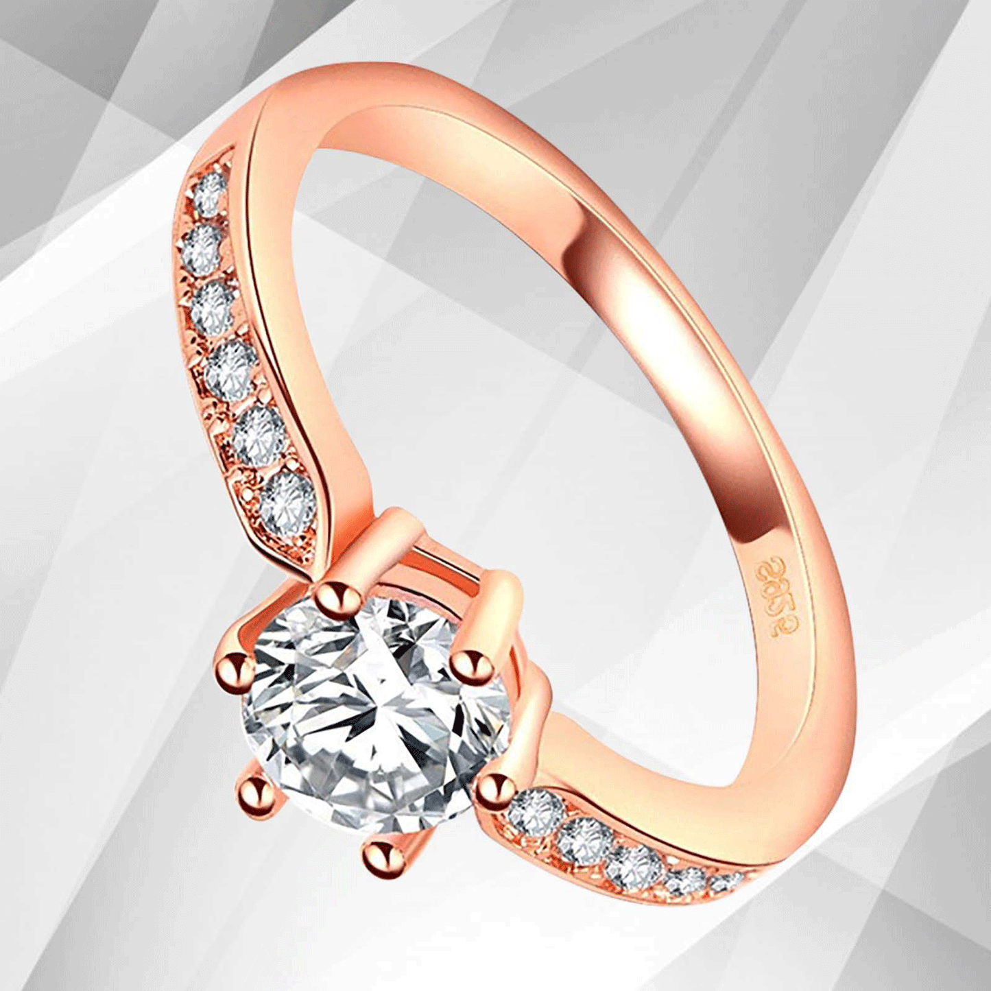 2.0Ct Round-Cut CZ Diamond Solitaire Bridal Engagement Ring 18Ct Rose Gold Over