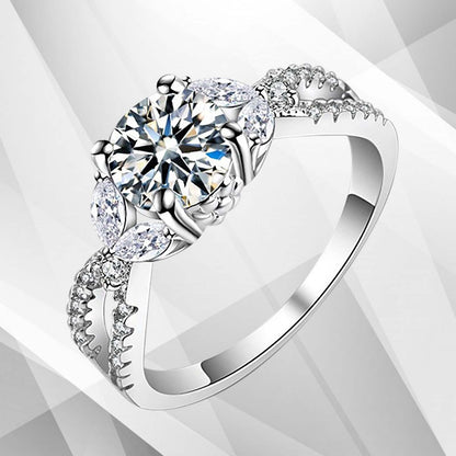 2.5Ct Round-Cut CZ Diamond Solitaire Bridal Engagement Ring 18K White Gold Over