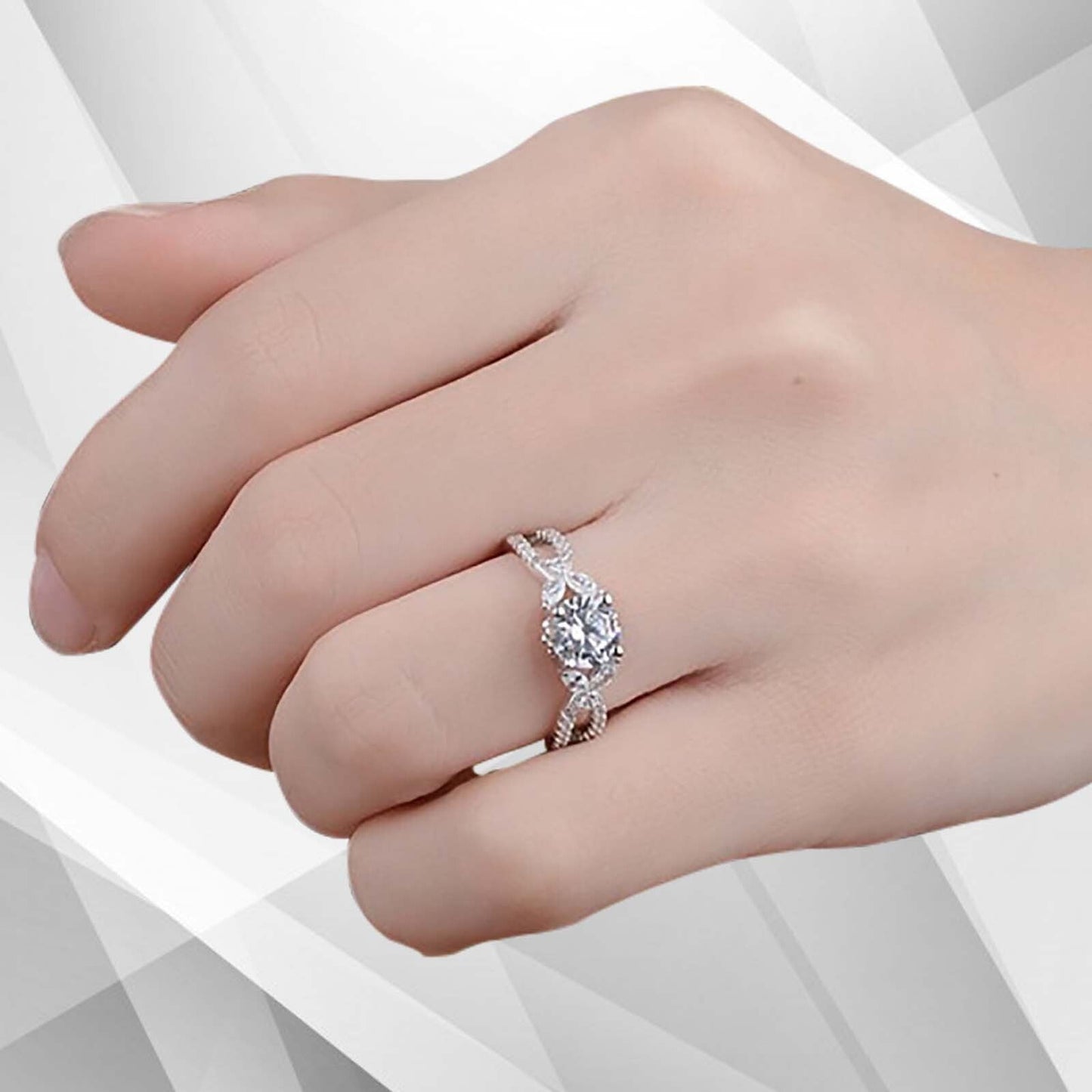 2.5Ct Round-Cut CZ Diamond Solitaire Bridal Engagement Ring 18K White Gold Over