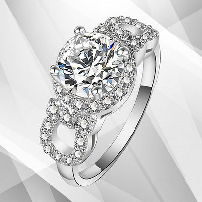 2.5Ct Round-Cut Diamonds Cushion Halo Bridal Engagement Ring 18K White Gold Over