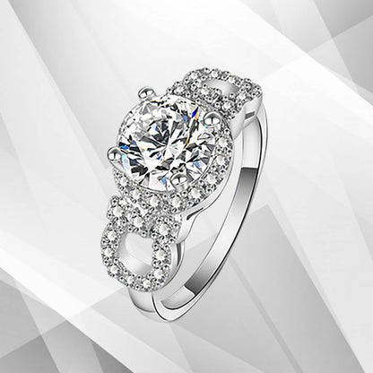 2.5Ct Round-Cut Diamonds Cushion Halo Bridal Engagement Ring 18K White Gold Over