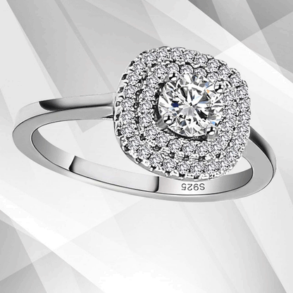 1.8Ct Round-Cut Diamond Cushion Halo Bridal Engagement Ring 18K White Gold Over