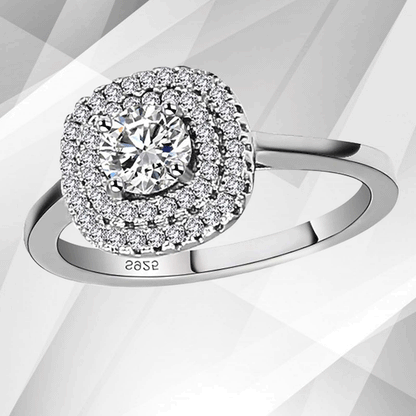 1.8Ct Round-Cut Diamond Cushion Halo Bridal Engagement Ring 18K White Gold Over