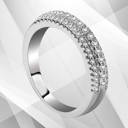 0.50Ct Round-Cut CZ Diamonds Sparkling Girls Engagement Ring 18K White Gold Over