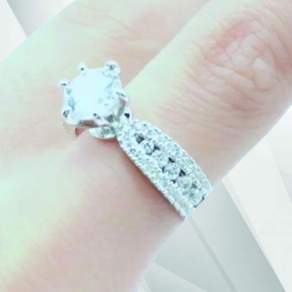 2.0Ct Round-Cut CZ Diamond Solitaire Bridal Engagement Ring 18K White Gold Over