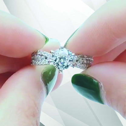 2.0Ct Round-Cut CZ Diamond Solitaire Bridal Engagement Ring 18K White Gold Over
