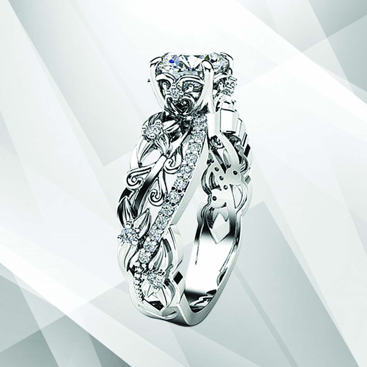 2.50Ct Round Cut Diamond Solitaire Bridal Engagement Ring 18Ct White Gold Over