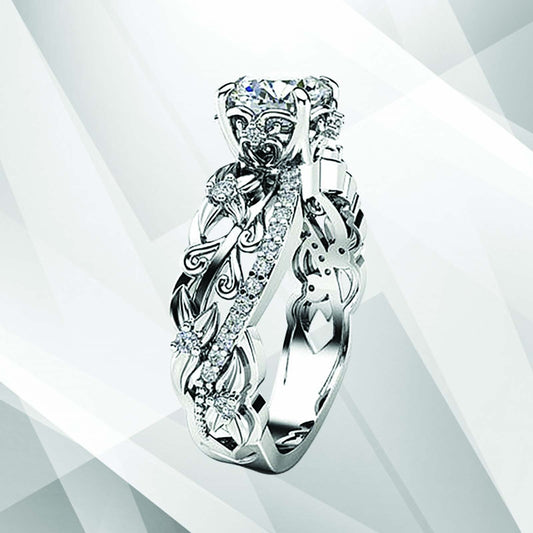 2.50Ct Round Cut Diamond Solitaire Bridal Engagement Ring 18Ct White Gold Over