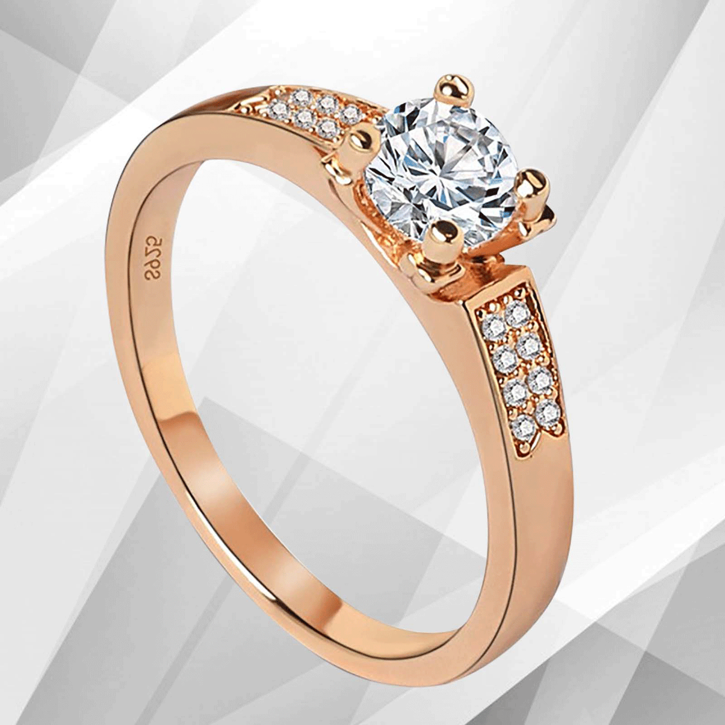 1.68Ct Round-Cut CZ Diamond Solitaire Bridal Engagement Ring 18Ct Rose Gold Over