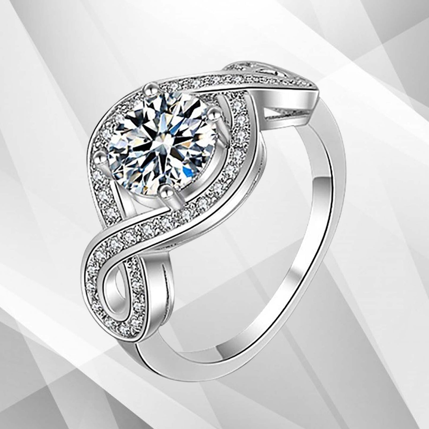 2.5Ct Round-Cut Diamond Cushion Halo Bridal Engagement Ring 18K White Gold Over