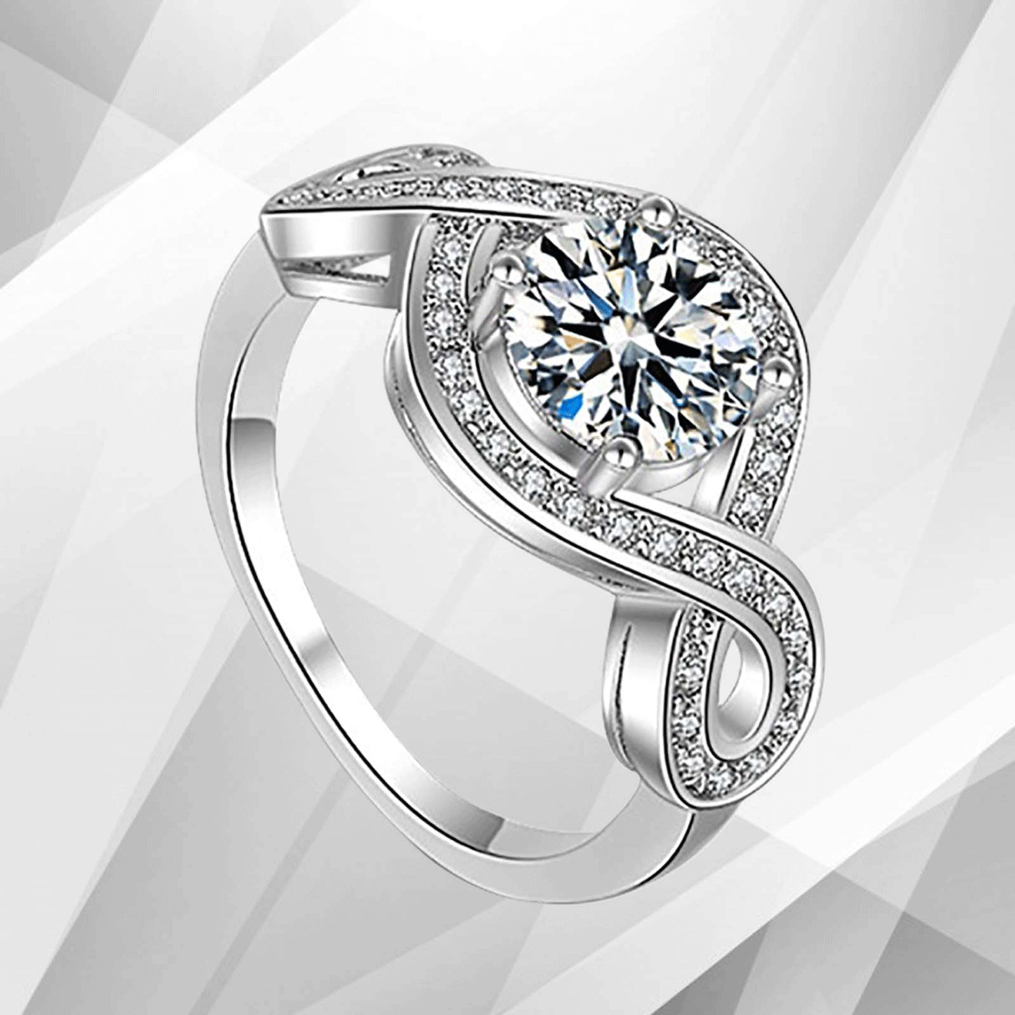 2.5Ct Round-Cut Diamond Cushion Halo Bridal Engagement Ring 18K White Gold Over
