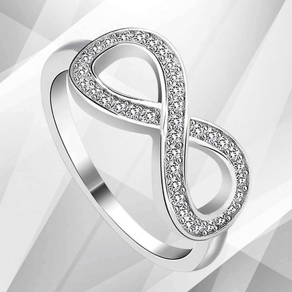 0.35Ct Round-Cut 30 Top CZ Diamonds Infinity Engagement Ring 18K White Gold Over