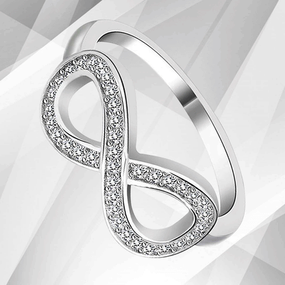 0.35Ct Round-Cut 30 Top CZ Diamonds Infinity Engagement Ring 18K White Gold Over