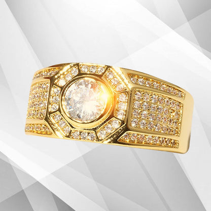 Gents 1.68Ct Total 113 CZ Diamonds Mens Band Ring Size N-W 18Ct Yellow Gold Over