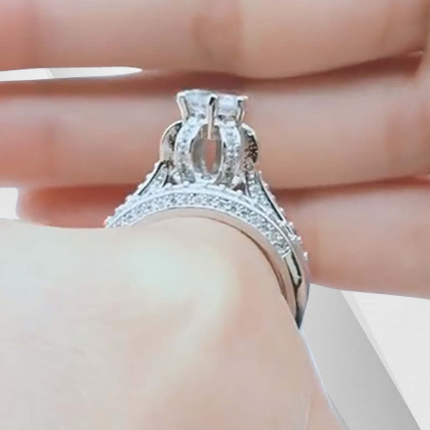 2.00Ct 96 CZ Diamonds Solitaire Bridal Engagement Band Rings 18K White Gold Over