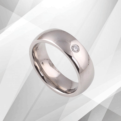 0.35Ct C Z Diamond Sparkling Titanium Wedding Band Ring 18Ct White Gold Over UK