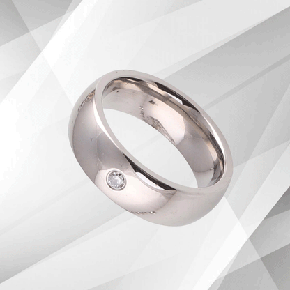 0.35Ct C Z Diamond Sparkling Titanium Wedding Band Ring 18Ct White Gold Over UK