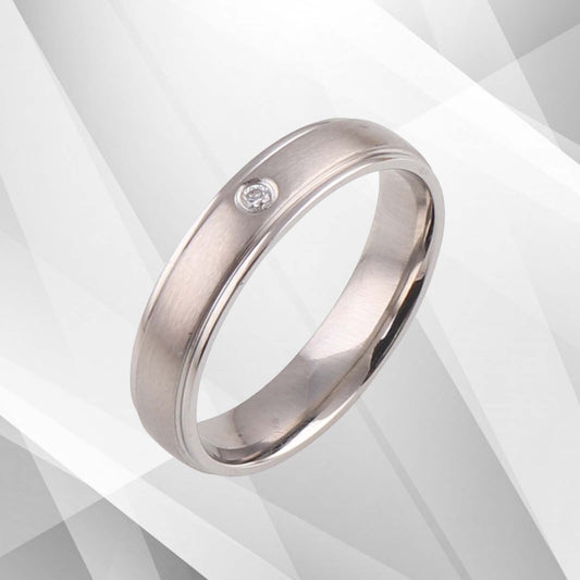 4mm 18Ct White Gold Over 0.35Ct C Z Diamond Anniversary Engagement Band Ring UK