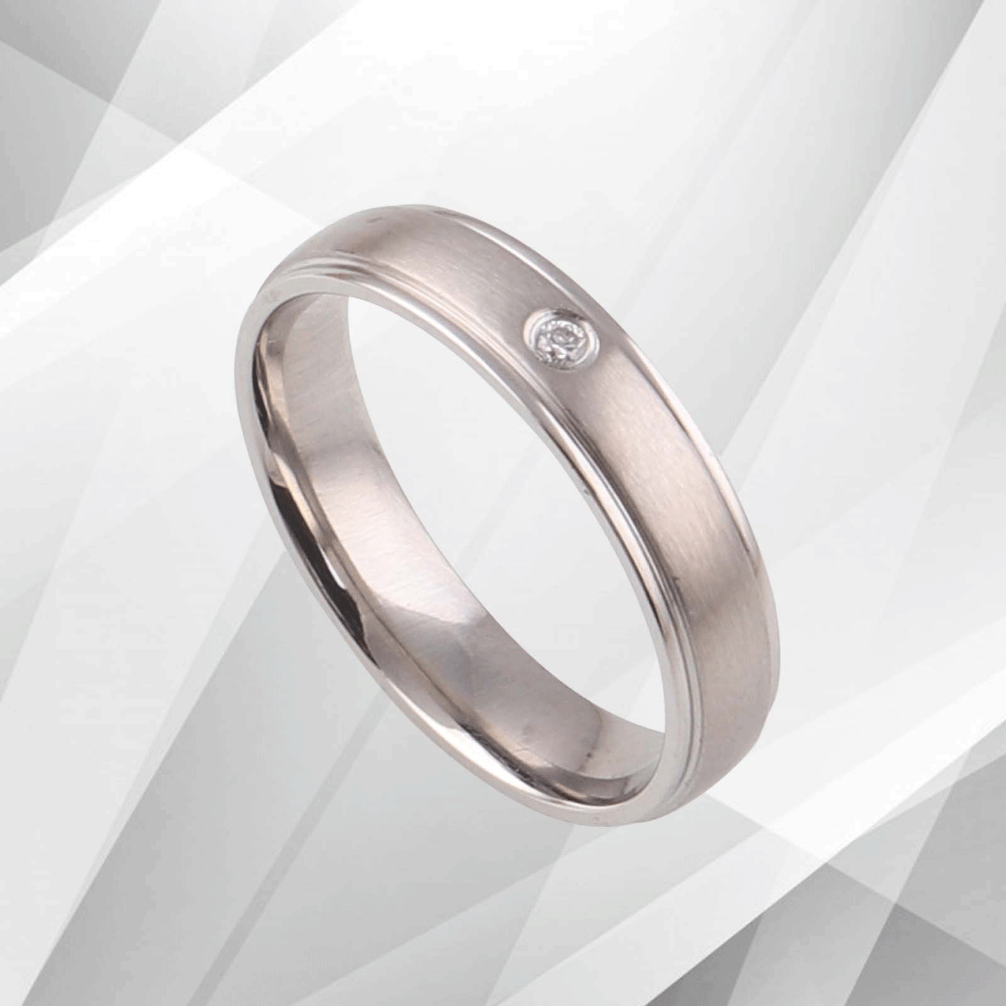 4mm 18Ct White Gold Over 0.35Ct C Z Diamond Anniversary Engagement Band Ring UK