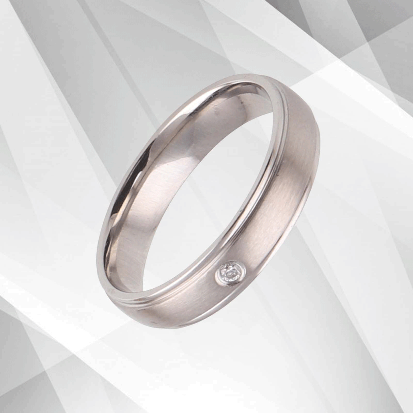 4mm 18Ct White Gold Over 0.35Ct C Z Diamond Anniversary Engagement Band Ring UK