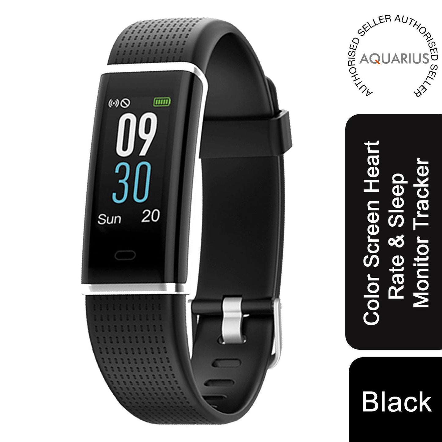 Aquarius AQ200 Color Screen Heart Rate & Sleep Monitor Tracker, Black