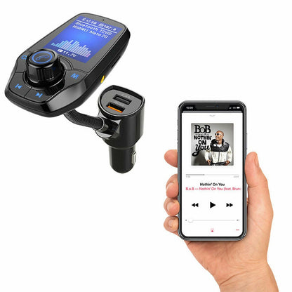 Aquarius Wireless Multifunctional Bluetooth Car FM Transmitter with Dual USB Port